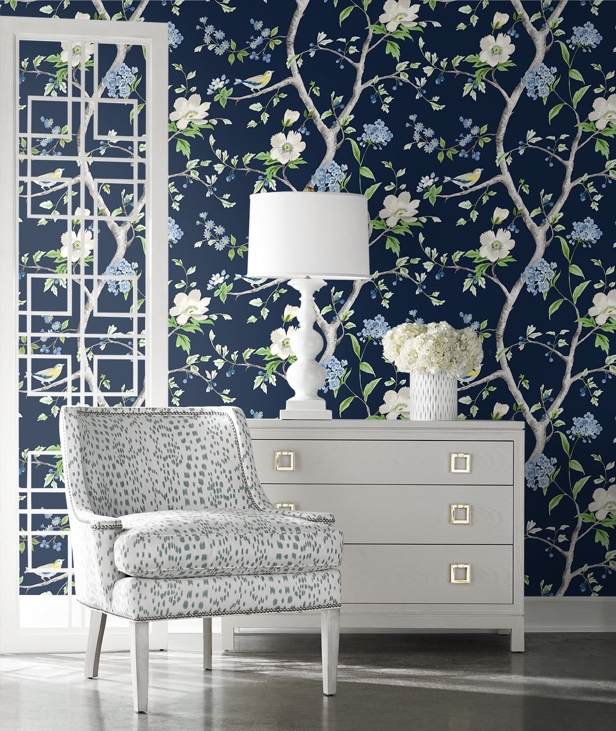 Lillian August Floral Trail Peel and Stick Wallpaper