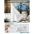 thumbnail image 3 of No Hook Cloth Fabric Shower Curtain with Snap in Liner, Blue Flower Waterproof Shower Curtains Set with See Through Top Window, Vintage Hydrangeas Bottle Fruit Painting Bath Curtains Shower 48"x72", 3 of 6