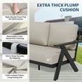 thumbnail image 4 of COOS BAY Iron Luxe 5 PCS Modern Outdoor Aluminum Patio Furniture Set, Swivel Rocking Chairs 3 Seat Couch, Coffee Table and Side Table Set, Black/Beige, 4 of 10