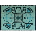 thumbnail image 1 of Ahgly Company Indoor Rectangle Abstract Light Blue Modern Area Rugs, 7' x 9', 1 of 4