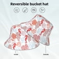 thumbnail image 3 of Vsdgher Tropical Corals Seahorse Print Bucket Hat for Men&Women Bucket Hat Reversible Summer Double-Side-Wear Travel Gardening, Beach, Camping, Hiking, Fishing Cap, 3 of 5