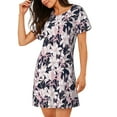 thumbnail image 2 of Fotbe Lilies Flowers Bata de Dormir para Mujer con Estampado, Camisón de Algodón de Manga Corta, Ropa de Dormir Casual, 2 of 6
