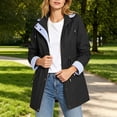 thumbnail image 2 of Winter Jackets for Women Plus Size Turndown Collar Long Sleeve Solid Color Waterproof Mesh Lining Windbreaker with Zipper Pockets for Hiking Camping Casual Outdoor Activities, 2 of 10