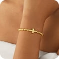 thumbnail image 3 of GOSFRY Bracelets for Women Cute Stretch Beaded Bracelets Dainty Paperclip Cross Bow Heart Charm Accessories Non Tarnish Jewelry Gifts, 3 of 8