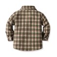 thumbnail image 3 of Adeawade Kids Tops For Boy 3-4 Years Plaid Long Sleeve Kids Shirt Coat Jacket Lapel Button Tops Outwear Relax Fit Outfits Khaki, 3 of 3