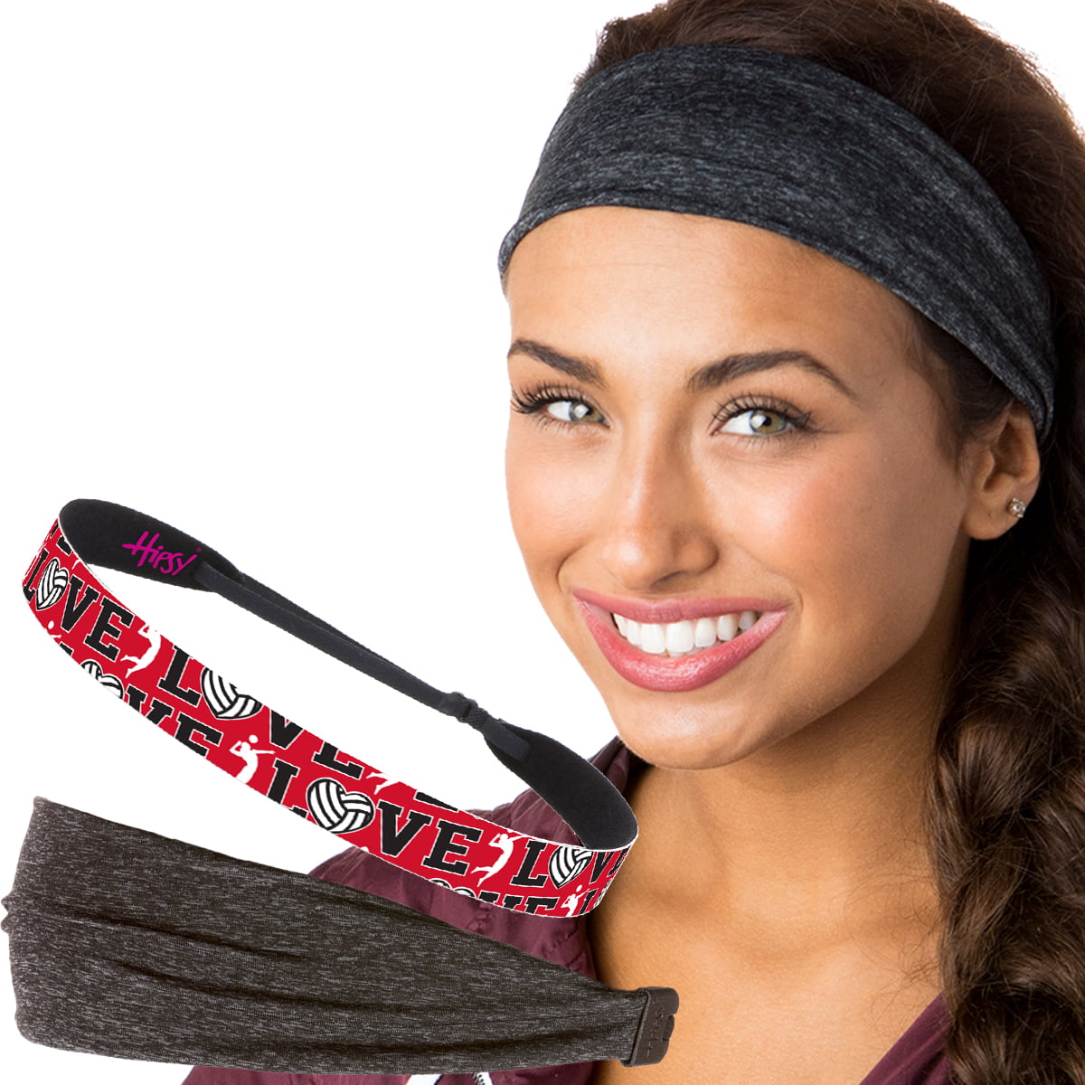 Hipsy Adjustable NO SLIP Cute Sports RUNNING Headbands for Women & Girls 5 Pack 