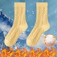 thumbnail image 2 of Yellow Socks for Women Thick Socks Children's Mid Tube Socks In Autumn and Winter Solid Cotton Socks Boneless Thickened Dough Stockings Women's Cotton Socks In Winter, 2 of 3