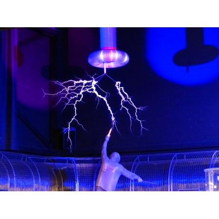 - Canvas Print Tesla Coil Experiment Flash High Voltage Stretched Canvas 22 x 30