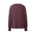 thumbnail image 4 of Women's Long Sleeve Pleated Crew Neck Blouse - 82% Polyester Business Casual Top, 2024 Trendy - S-XXL Sizes, 4 of 7