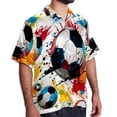thumbnail image 2 of Football Men's Short Sleeve Poplin Shirt, Button Down Casual Summer Beach Printed Unisex Shirt, 2 of 6