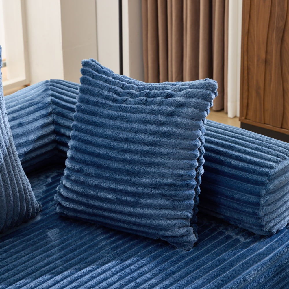 Ktaxon Convertible Sofa Bed, Pull-Out Sleeper Loveseat Couch with Oversized Back Pillow, Ideal for Living Room or Guest Use Navy Blue