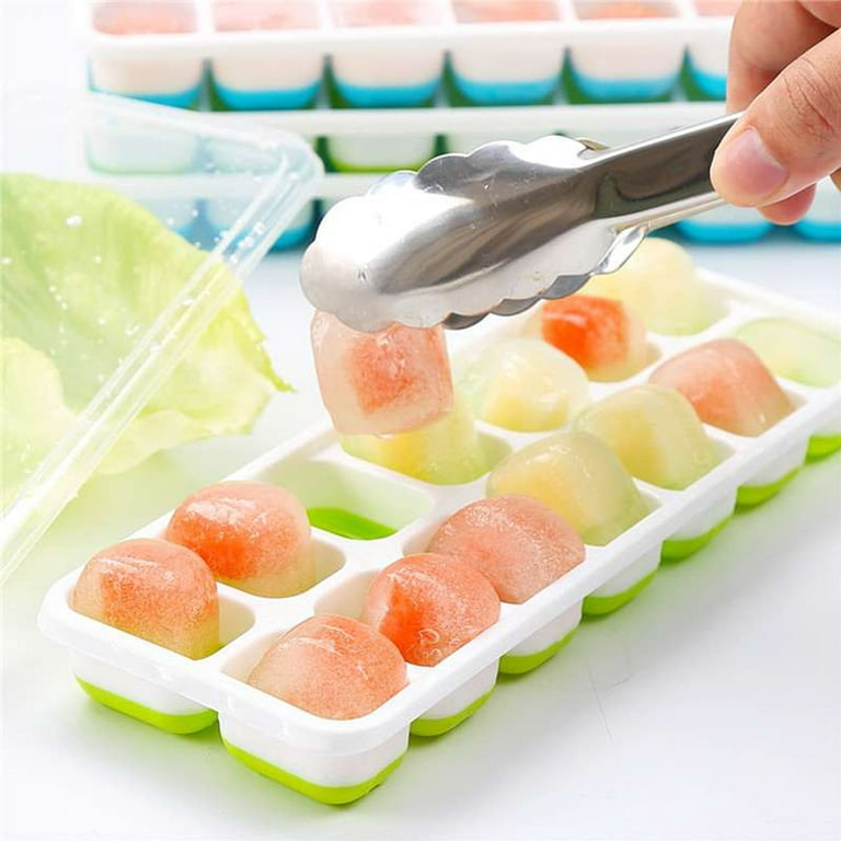 Ice Cube Tray, Silicone Ice Tray with Stackable and Spill-Resistant Lid,  Easy Release Ice Cube Trays for Freezer, BPA Free Reusable Ice Trays for  DIY