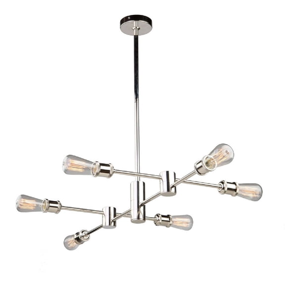 AC10786PN-Artcraft Lighting-Tribeca - 6 Light Chandelier-Polished Nickel Finish