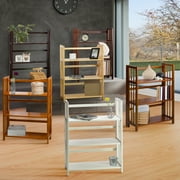 3-Shelf Folding Stackable Bookcase 27.5 Wide-Walnut