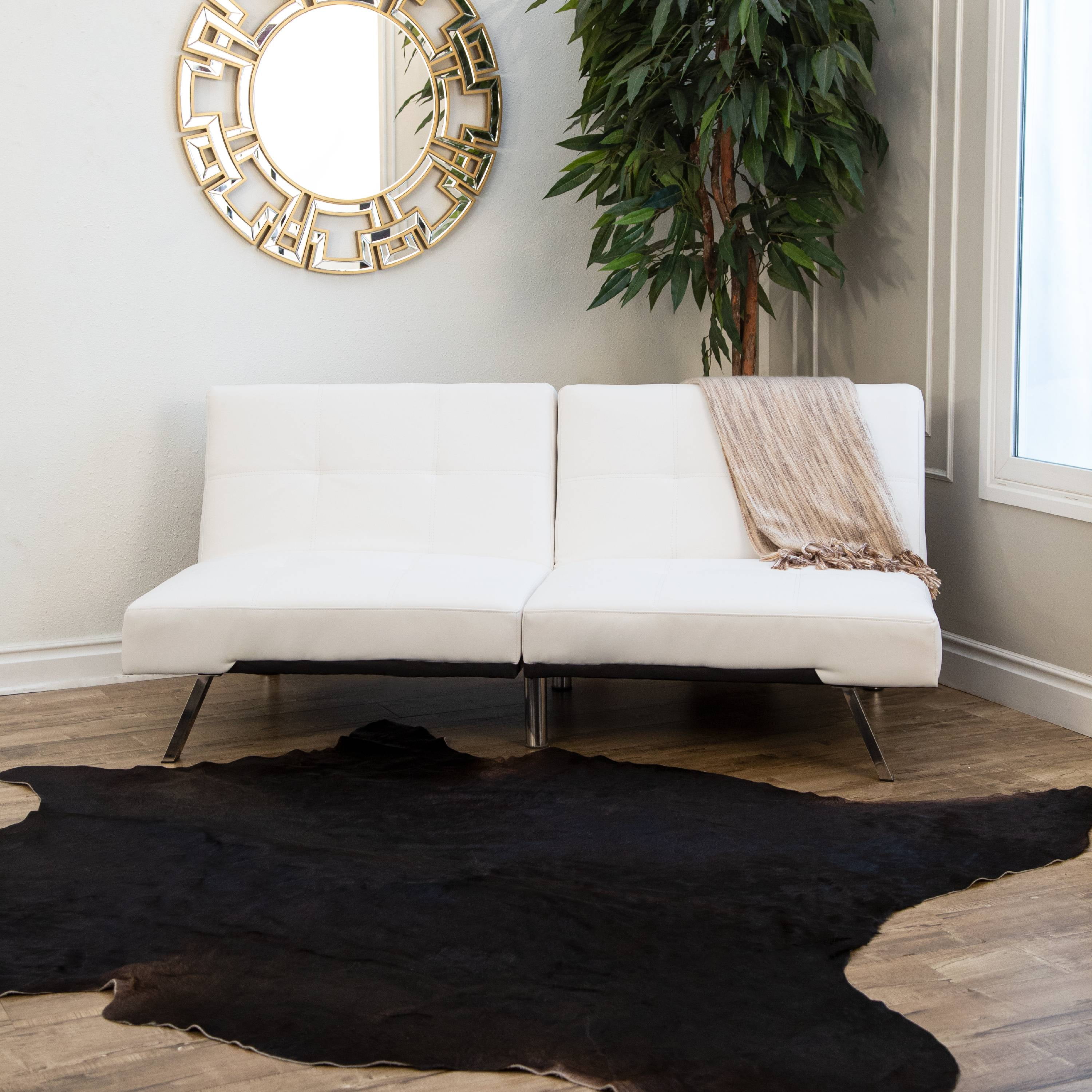 Devon & Claire Austin Leather Futon Sofa Bed, Gray