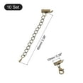 thumbnail image 2 of Uxcell 10Sets Slide on End Clasps with Lobster Claw Clasps & Extension Chain, 10mm Tube, Bronze Tone, 2 of 7
