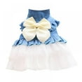 thumbnail image 1 of Robes Chien Princess Nœud Papillon Robe Tutu pour Animaux de Compagnie Robes en Maille Rayée Chiot Princess Robes d'Été pour Petit Moyen Chat Chiot Chien, 1 of 9