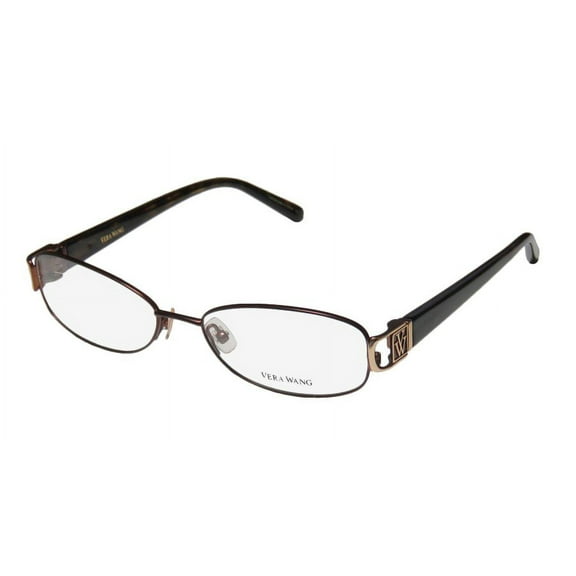 NEW VERA WANG V093 WOMENS/LADIES DESIGNER FULL-RIM BROWN / TORTOISE ELEGANT COMFORTABLE MUST HAVE FRAME DEMO LENSES 51-16-133 SPRING HINGES EYEGLASSES/EYEWEAR