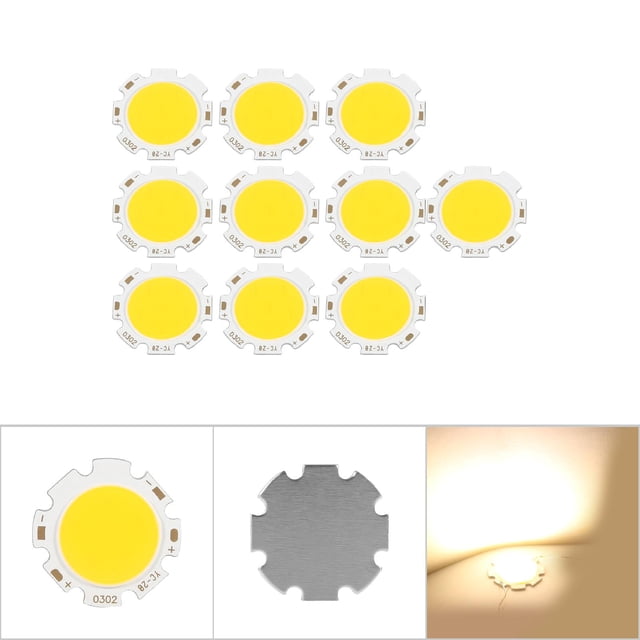 Bombilla LED con chip, 10 piezas, redondas, COB, 3 W, COBLED, cuentas de lámpara redondas, artesanía superior