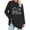 Black, variant on Women's Dandelion Graphic Sweatshirt Comfy Long Sleeve Oversized Tops Fall Lightweight Cozy Solid T-Shirts Women Army Green XL