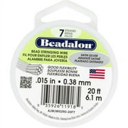 Beadalon 7-Strand 0.38mm Satin Silver Bead-Stringing Wire, 20 Ft.