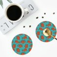thumbnail image 4 of Naloa Fun Octopus Leather Coasters for Drinks, Durable Drink Coasters 4 Set for Tabletop Protection, Luxurious Home Décor and Housewarming Gift ( {designName})Round Shape, 4 of 6