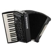 Hohner BRAVO MyColor III 72 Lightweight Chromatic Piano Key Accordion with Gig Bag and Adjustable Strap (Night - Jet Black)