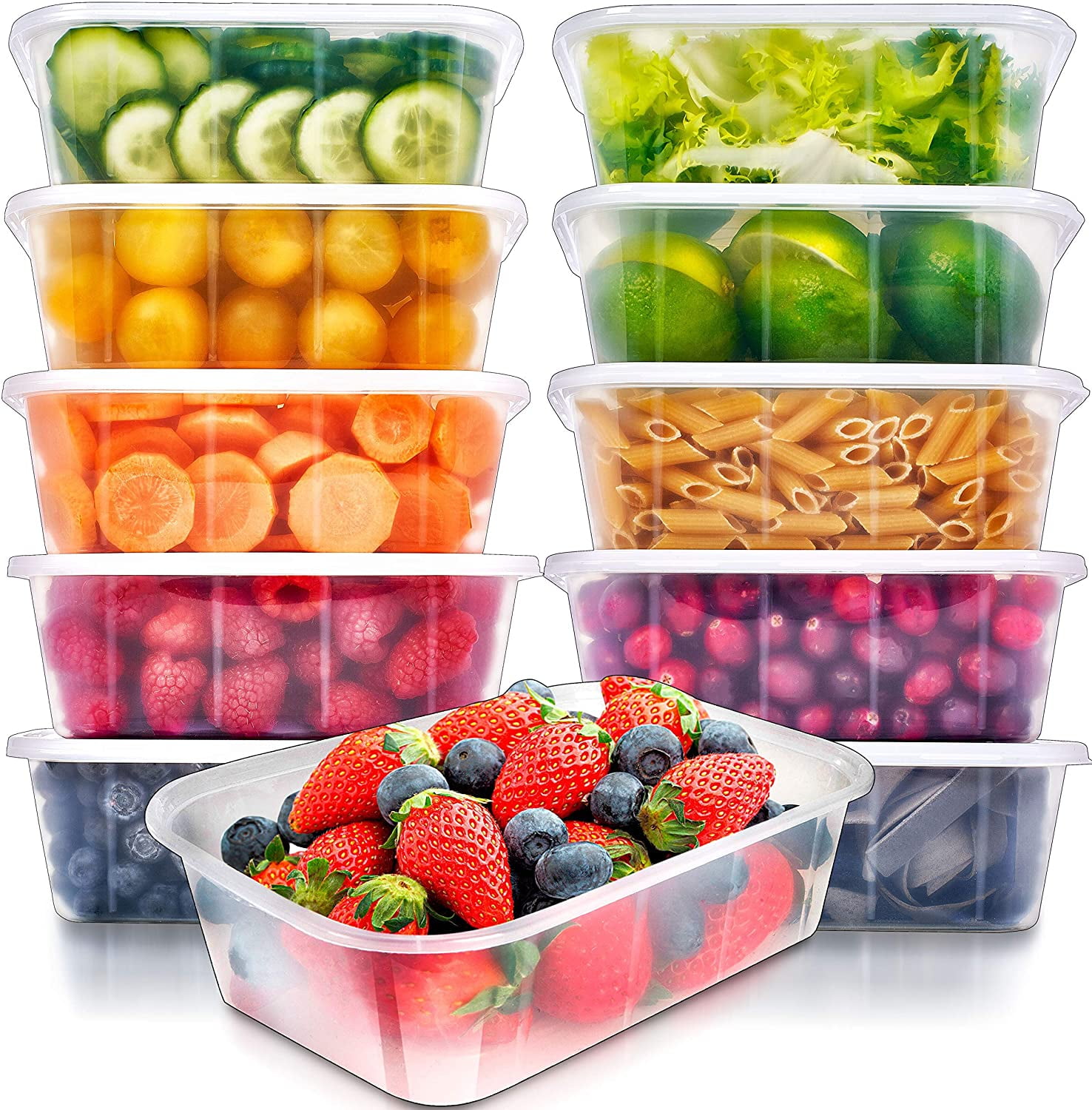 Food Containers Meal Pre 50 Pack, 25 Ounce Food Storage Containers with Lids 