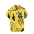 thumbnail image 2 of Sakmal Short Sleeve Men'S T-Shirts Collared Yellow Tee Graphic Hawaiian Shirts Button Casual Tops for Mens, 2 of 5