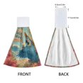 thumbnail image 4 of Wobogo Blue Macaw Hand Towel Set of 2 Absorbent for Kitchen and Bathroom With Velcro Hanging Loop 18.2×14in, 4 of 7