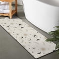 thumbnail image 2 of Beige Sun Moon Star Comet Pattern Bathroom Rugs Mat,Non Slip Microfiber Bathroom Rug,Rubber Backing,Soft Bathroom Mats for Bathroom Floor,Tub and Shower,47x17in(120x43cm), 2 of 5
