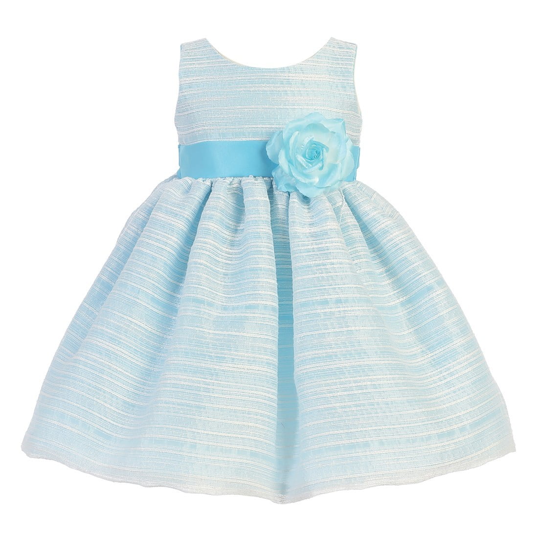 girls blue flower girl dress