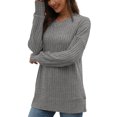 thumbnail image 2 of Aloohaidyvio Sweaters for Women 2024 Winter Loose Long Sleeve Crew Neck Knit Shirts Lightweight Casual Business Pullover White M, 2 of 5