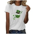 thumbnail image 2 of Xuyuer St. Patrick's Day Women Shamrock Clover Graphic Casual T-Shirt Short Sleeve Fashionable Tee Pullover Tops Shamrock Tee Round Neck T-Shirt Irish Tops, 2 of 5