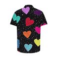 thumbnail image 5 of Stamzod Valentines Button Up Short Sleeve Shirts For Men 2026 Summer Lover Heart Printed Hawaiian Shirt Casual Vacation Beach Clothes For Men Multicolor L, 5 of 5