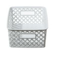 thumbnail image 5 of (6 pack) Mainstays Small White Decorative Plastic Storage Basket, 10 in x 8 in x 4 in, 5 of 7