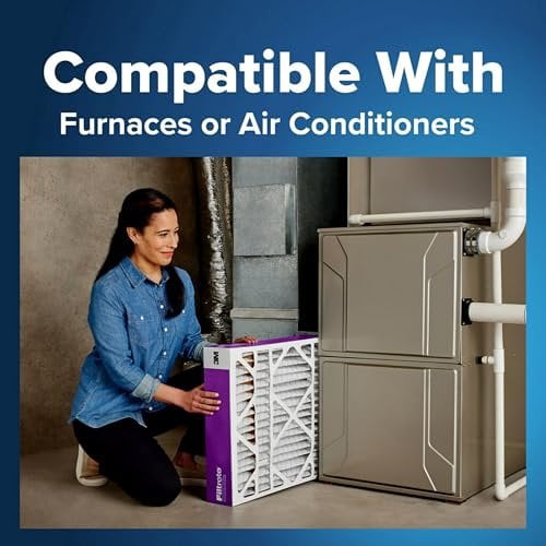 Filtrete 20x25x4 Slim Fit 3.75" width, AC Furnace Air Filter, MPR 1550, MERV 12, Fits Lennox & Honeywell Devices, Electrostatic Air Cleaning Filter, 2-Pack actual size 19.50 x 24.50 x 3.75