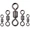 Size1 19mm 47kg, variant on 100pcs/box Fishing Swivel 1#-14# Sizes Solid Connector Ball Bearing Snap Fishing Swivels Rolling Stainless Steel Beads