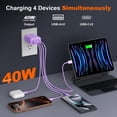 thumbnail image 3 of Bloque de cargador rápido USB C de 40 W y 4 puertos tipo C para iPhone 16/15/14, 3 of 6