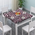 thumbnail image 3 of Pink and Black Of Leopard Print Square Fitted Tablecloth with Elastic Edge,Square Table Cover,Washable Elastic Table Cover for Home Kitchen Party Decor 34"x34", 3 of 6