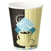 Duo Shield Insulated Paper Hot Cups, 12oz, Tuscan, Chocolate/blue/beige (600/Carton)