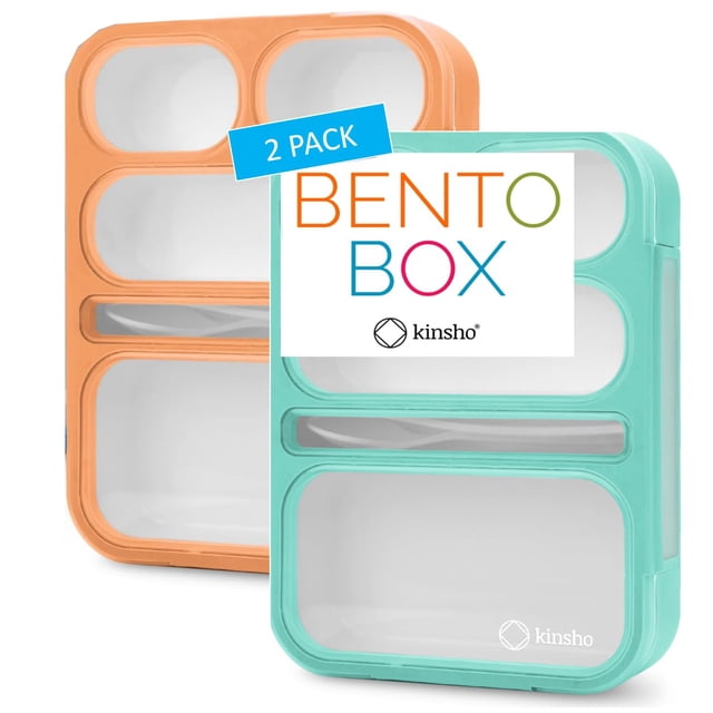 Bento Box Kinsho 2 Pack Leakproof 5 Compartments BPA Free