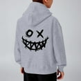 thumbnail image 6 of SonxaHe Big Boy's Hoodie Fleece Cartoon Graphic Hooded Top with Pocket Streetwear Sports Active Hoodie for Kids Gray,Size 13-14, 6 of 8