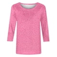 thumbnail image 4 of Kaemgyyd Valentine's Day Tops for Women Oversized 3/4 Sleeve Print Shirts Plus Size Crew Neck Tunic Tee Spring Summer, 4 of 4