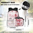 thumbnail image 4 of Yspwyqan Kids Backpack Set for Elementary Middle School, Strawberry Pink Spot Cow Backpack Set with Lunch Box Water Bottle Bag, Lightweight Fits 14 Inch Laptop Double Zipper Daypack, 4 of 7