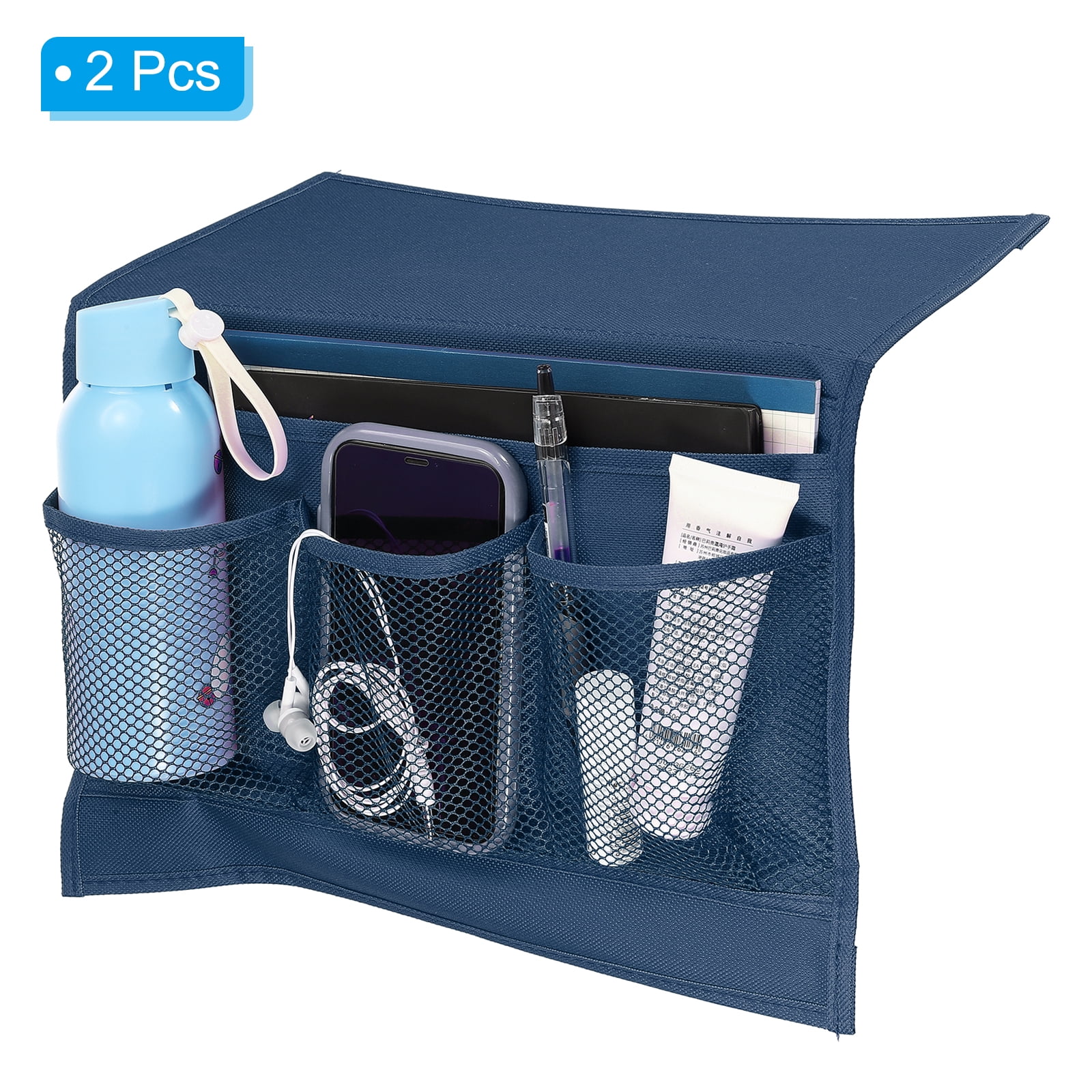 Unique Bargains Bedside Caddy Bed Caddy Hanging Organizer Blue