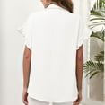thumbnail image 1 of Camisas Abotonadas Para Mujer Camisa Versátil Con Solapa Cuello En V Mangas De Encaje Top Camisa Básica De Color Puro Top Transpirable Para Mujer Camisas Con Botones Para Mujer ANGGREK Otros, 1 of 6