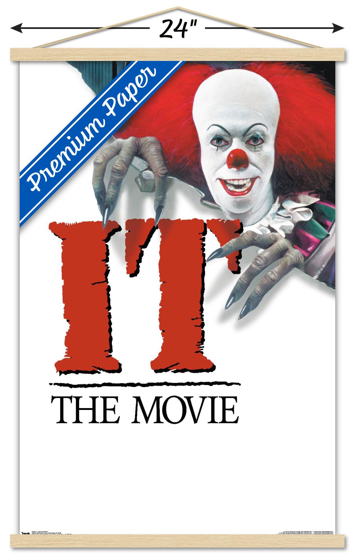 IT - 1990 One Sheet Wall Poster with Wooden Magnetic Frame, 22.375" x 34"