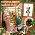 thumbnail image 3 of Natural Wood Parrot Chewing Stick for Cage Hanging Fun with Pinecone Accents for Parakeets and Budgies, Khaki, 3 of 6