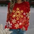 thumbnail image 2 of fheaev Ugly Christmas Sweatshirt for Women Funny Xmas Print Graphic Shirts Lightweight Christmas Long Sleeve Crewneck Pullover Casual Hoodless Sweatshirt Loose Blouse Tops, 2 of 4